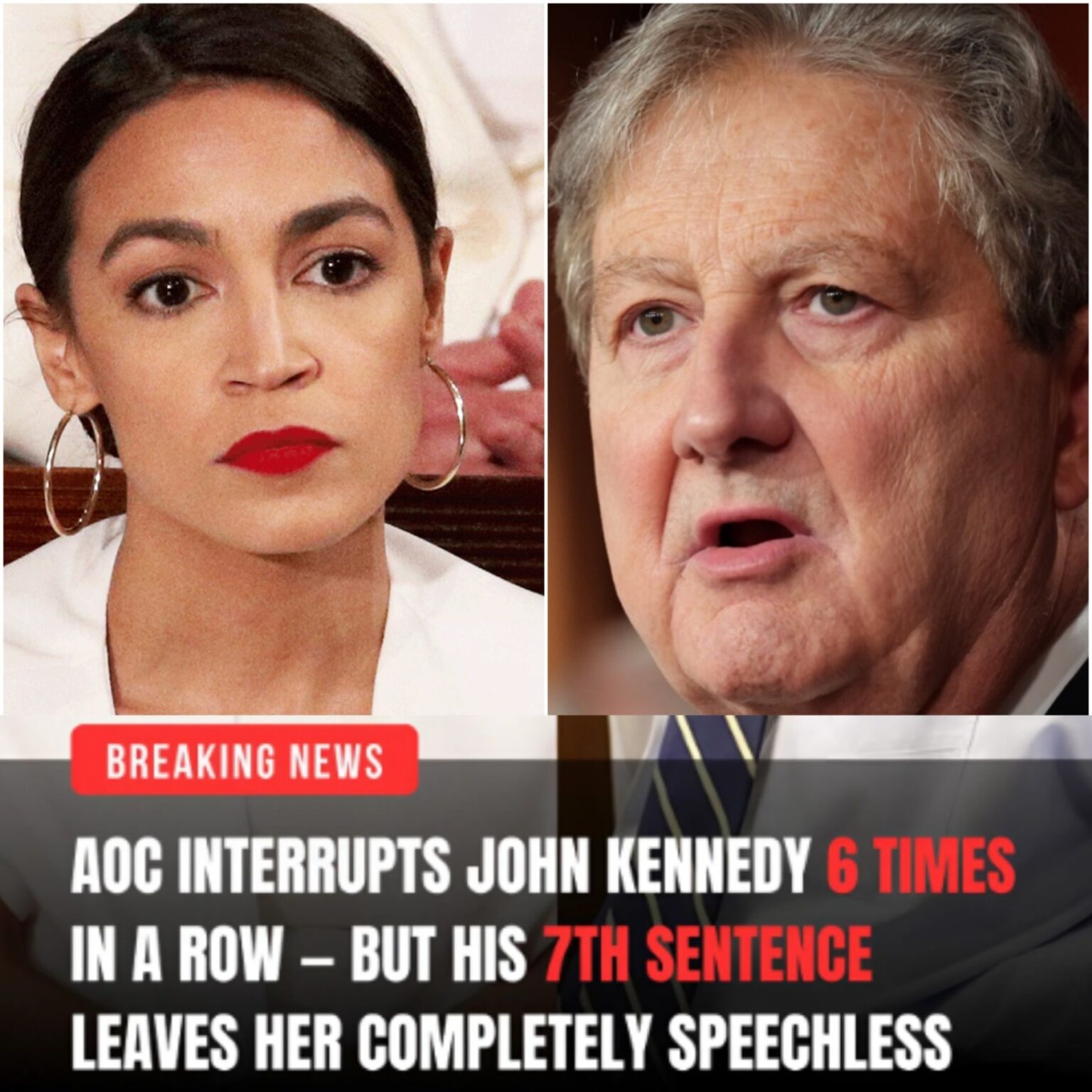 BREAKING AOC Interrupts John Kennedy 6 Times in a Row, But His 7th